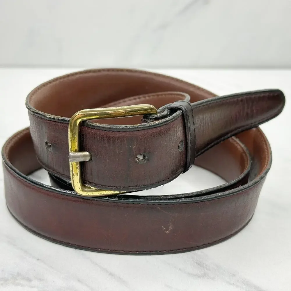 Vintage Torino Full Grain Glove Leather Belt Gold Size 36 ✨